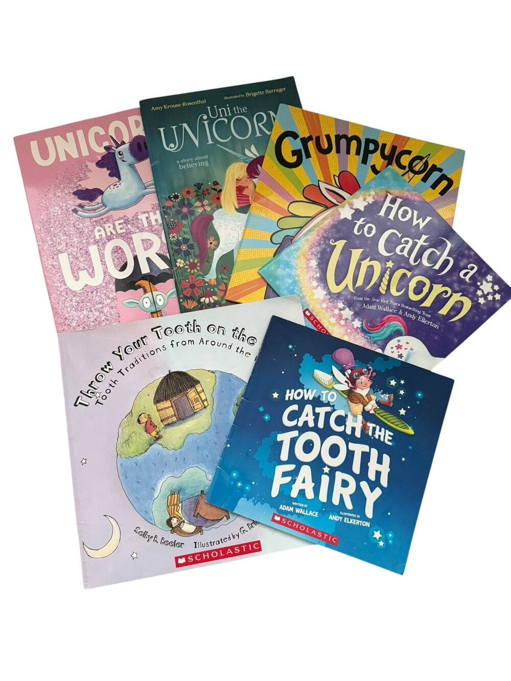 Magical Mythical Unicorn and Tooth Fairy Picture Book Lot of 6